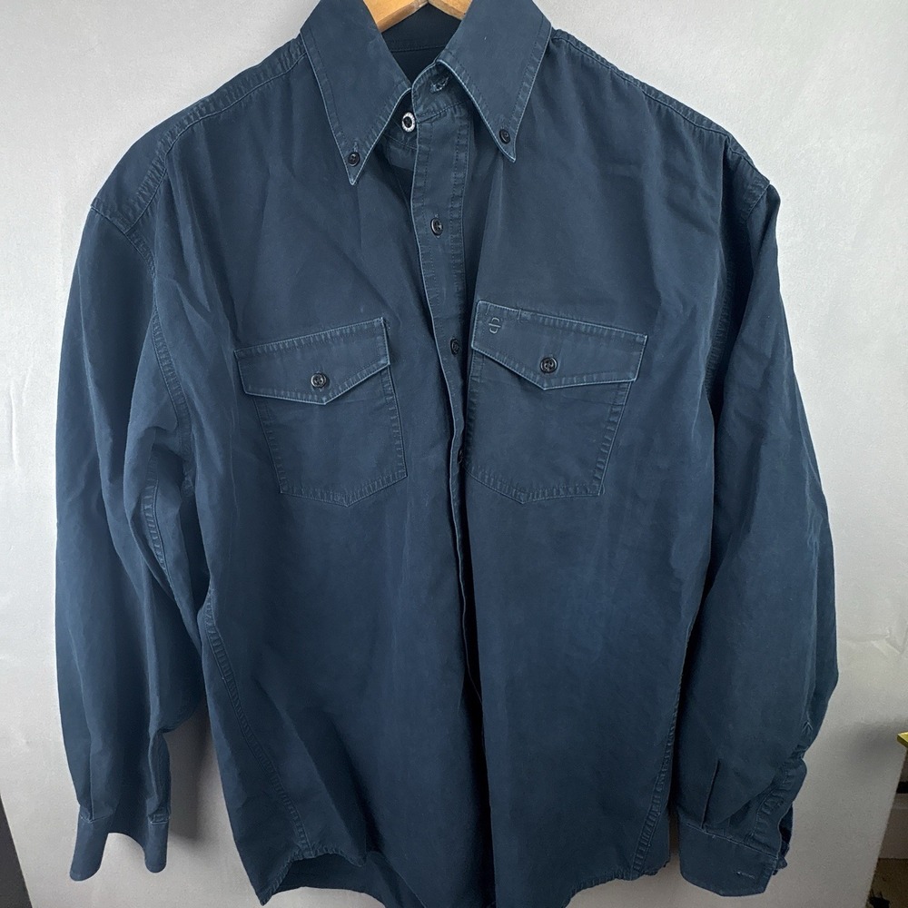 Stetson Men's M Black Button Down Shirt Western Long Sleeve